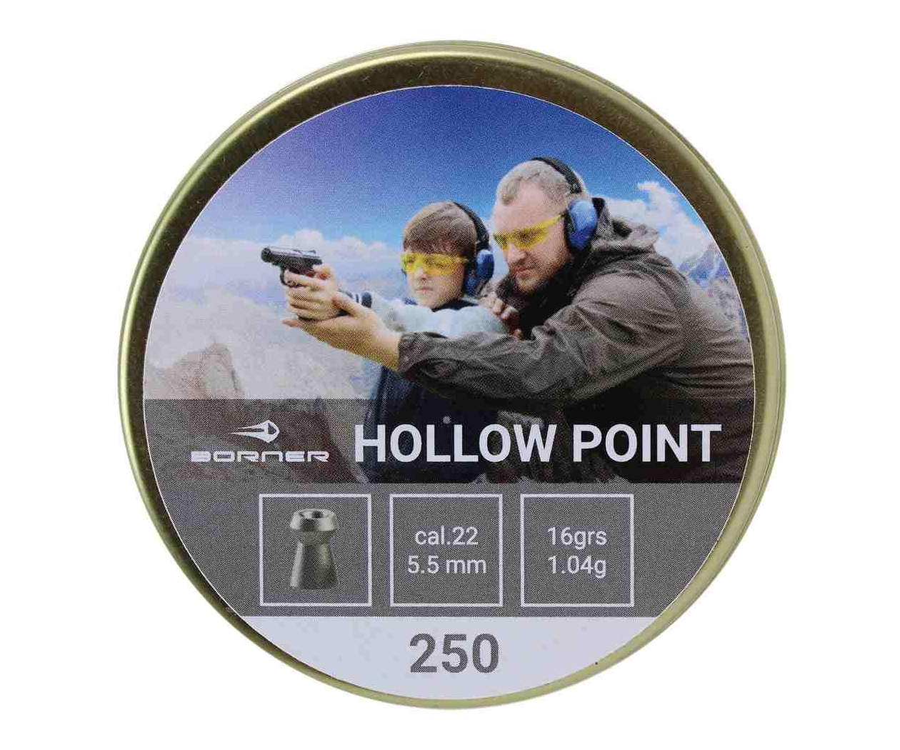 Пуля пневм. Borner "Hollow Point" 5.5mm (250шт) 1.04гр.