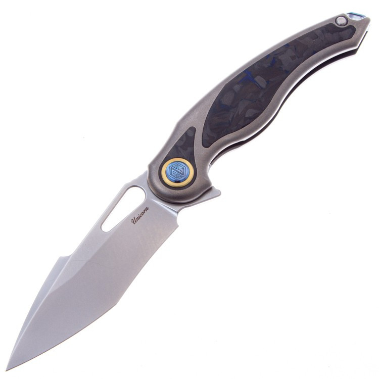 Нож Rike Knife Unicorn M390, Blue CF/Ti