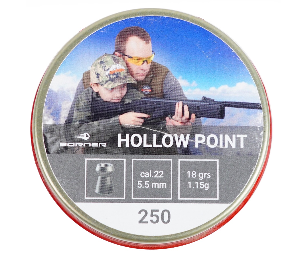 Пуля пневм. Borner "Hollow Point" 5.5mm (250шт) 1.15гр.