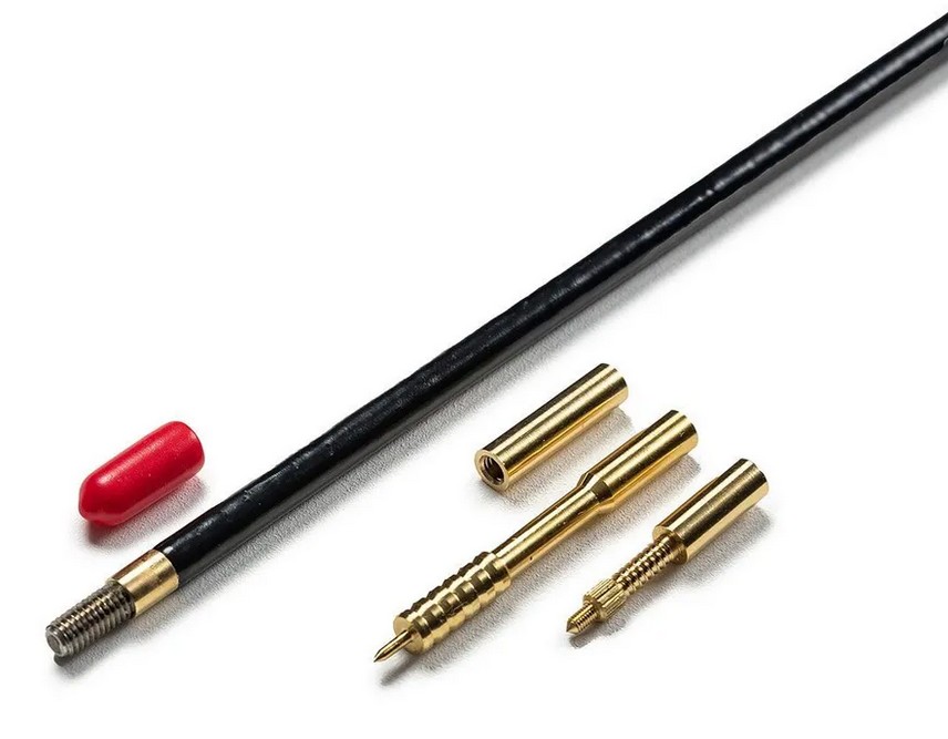 Шомпол ЧИСТОGUN  k.27-34  d=6mm, L=100cm нерж.оплет.нейлон подшипник+вишер/переходник/игла