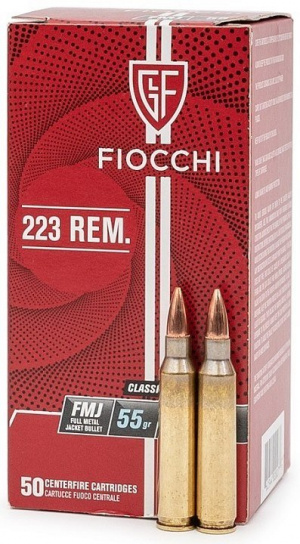 Патрон Fiocchi калибр 223Rem FMJ 3,56г (50 шт)