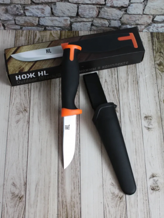 Нож HL Outdoor Black+Orange, клинок 9см 