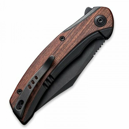Нож We Knife Snick, CPM-20CV, Black Ti/Cuibourtia Wood 