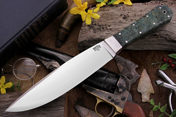 Нож фиксированный BARK RIVER Bravo1 Green & Gold Elder Burl