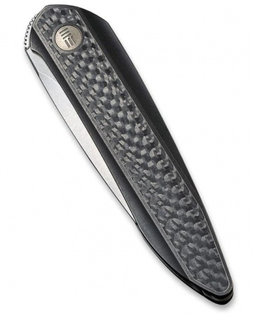 Нож We Knife Black Void Opus, CPM-20CV, Black Ti/Twill CF 