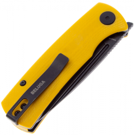 Нож Petrifield Fish Beluga Mini Blackwash 14C28N Yellow G10 