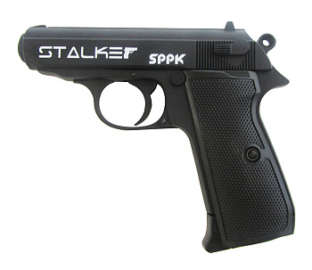 Пистолет пневм. Stalker SPPK (аналог "Walther PPK/S") к.4,5мм, металл, 120 м/с, черный, картон.короб