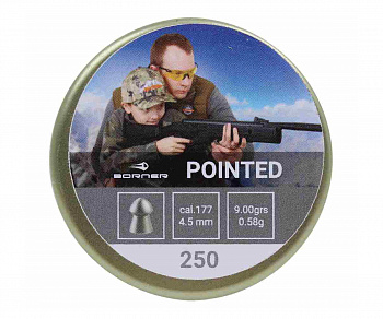 Пуля пневм. Borner "Pointed" 4.5mm (250шт) 0,58гр.