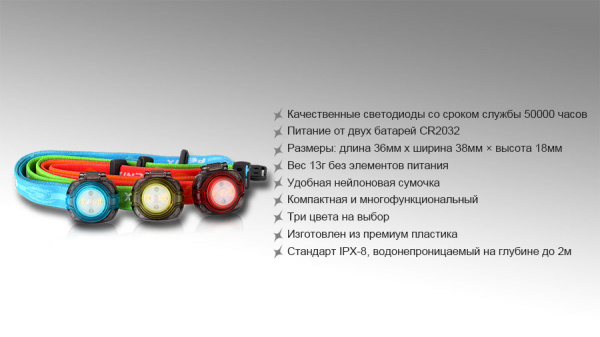 Фонарь Fenix HL05 зеленый3