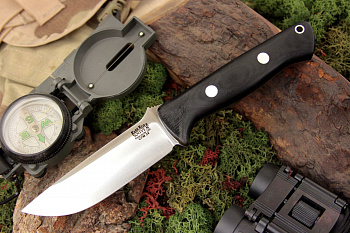 Нож фиксированный Bark River Bravo1 3VR Black Canvas FHG Rampless Matte