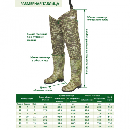 Сапоги Fortmen рыбацкие (камуфляж) р-р 46 